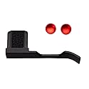 Metal Thumb Grip with Hot Shoe Cover for Fujifilm X100V/X100VI Leather Trim Camera Hot Shoe Thumb Hand Grip (Leather Grain Black)