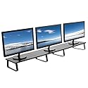 VIVO 55 inch Extra Long Monitor Stand, Wood & Steel Desktop Riser, Multi Screen, TV, Keyboard, Laptop, Ergonomic Desk and Tabletop Organizer, Black