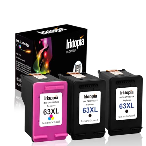 Inktopia Remanufactured Ink Cartridge Replacement for HP 63 XL 63XL for HP OfficeJet 5255 5258 3830 Envy 4520 4512 4513 DeskJet 1112 3630 3634 2130