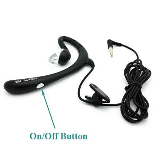 Wired Mono Headset Earphone w Mic Headphone 3.5mm Single Earbud Hands-Free Microphone Over-The-Ear Compatible with Kyocera DuraXV Extreme