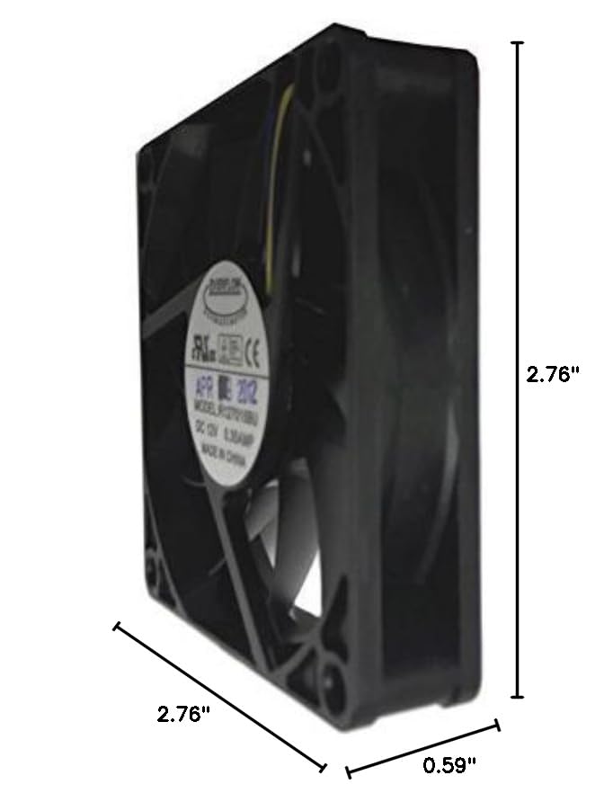 Everflow 70x70x15mm PWM Dual Ball Bearing 12 Volt Fan #R127015BU