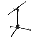 OnStage On-Stage MS7411B Short Drum/Amp Tripod Microphone Stand with Boom, Black