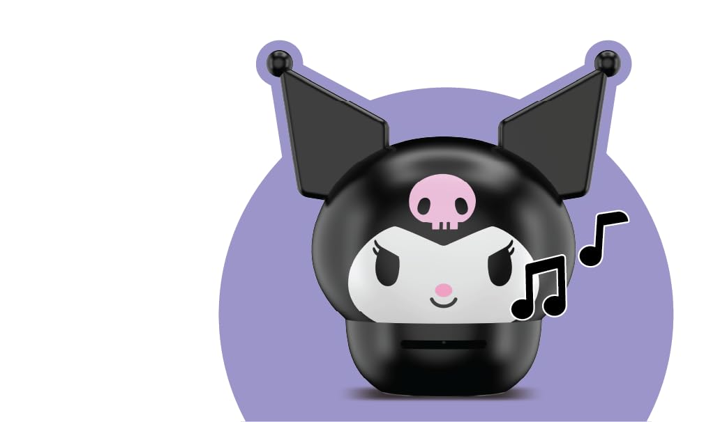 Hello Kitty and Friends Kuromi Bluetooth Wireless Speaker - Cute Portable Speaker with Amplified Audio, Rechargeable Battery, Compact Design