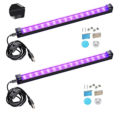 Black Light Bar 10W 1ft LED Blacklight for Fluorescent Tapestry Poster Body Paint Glow Party UV Strip Lights for Cabinet and Display Magnetic THLITURE