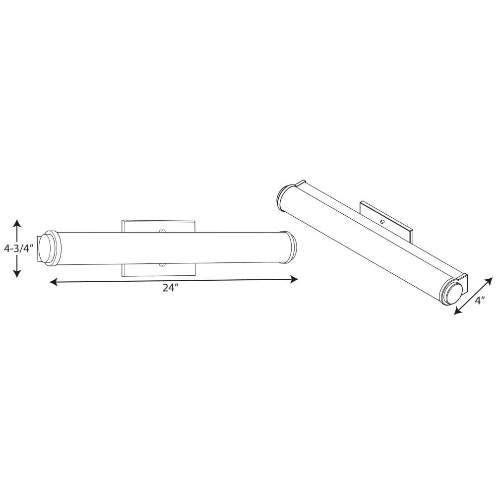 Progress Lighting Phase 1.1 LED Collection 24" White Shade Modern Bath Vanity Light Brushed Nickel