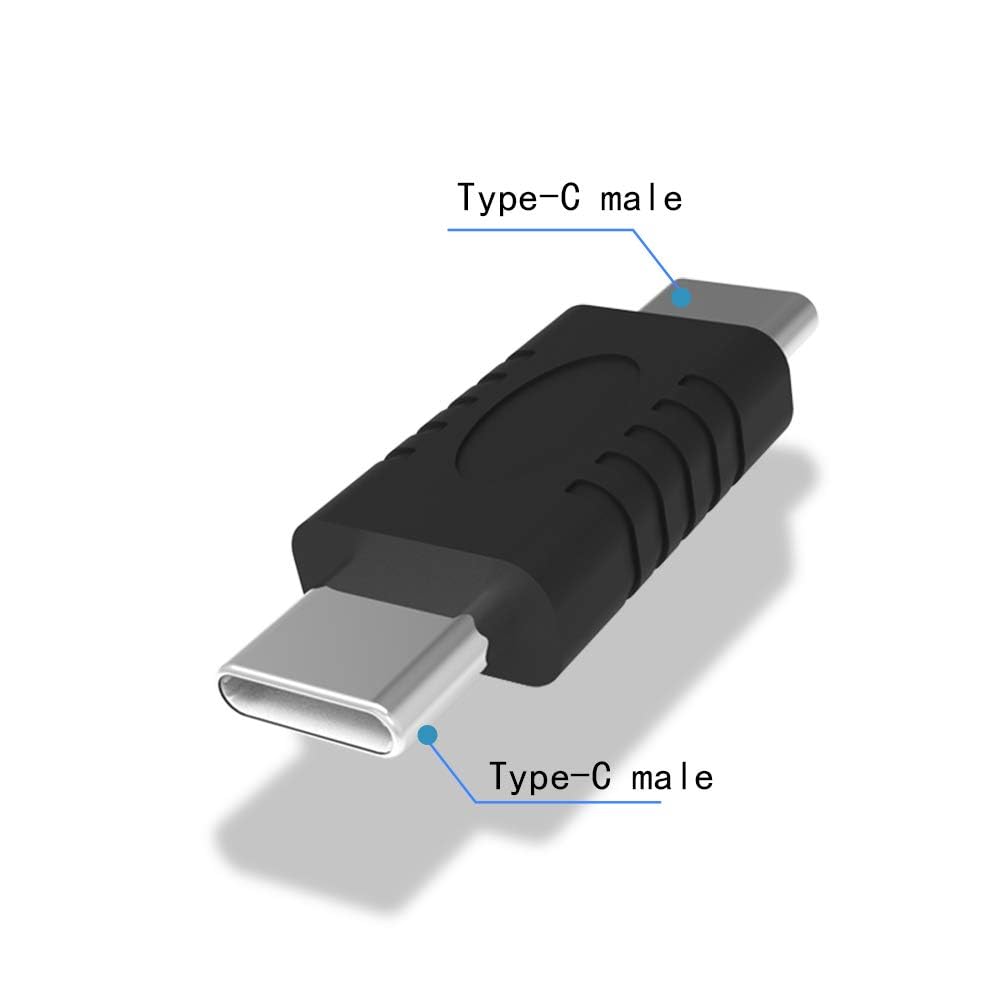 rgzhihuifz Type C Male to Type C Male Adapter Support Data Synchronization and Charging USB C to USB C Cable 3.1 Gen 2 10Gbps 60W Converter, 2-Pack