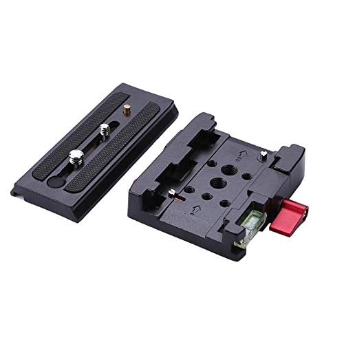 Wondalu Professional Aluminum Alloy Rapid Connect Adapter Mount Camera Quick Release Shoe Plate with 1/4 3/8 inches Screw for DSLR Camera Camcorder