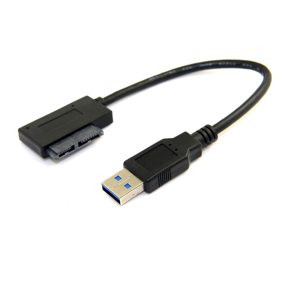 JSER USB 3.0 to SATA 7+6 13pin Slimline Sata Adapter Cable 5Gbps Compatible for Laptop CD DVD ROM Optical Drive