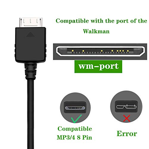 WindSwallow Replacement MP3 MP4 Player USB Charger Cable Compatible with for Sony Walkman NWZ Charging Cord for A, S, E, X, Z Series