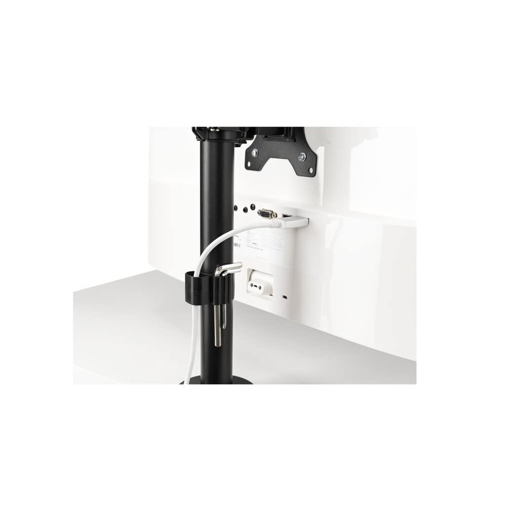 Kensington Stacked Monitor Mount with Vesa Mount, Vertical Dual Monitor Stand with Height Adjustable Handles, Pre-installed C-clamp Dual Monitor Arm
