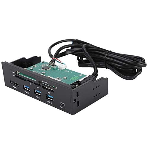 ASHATA Front Panel Hub 11 Port PC Front Panel with USB 3.0 Ports USB 3.1 eSATA Port and 6 Card Slots Card Reader Support M2 MSO Memory MS XD 64G CF