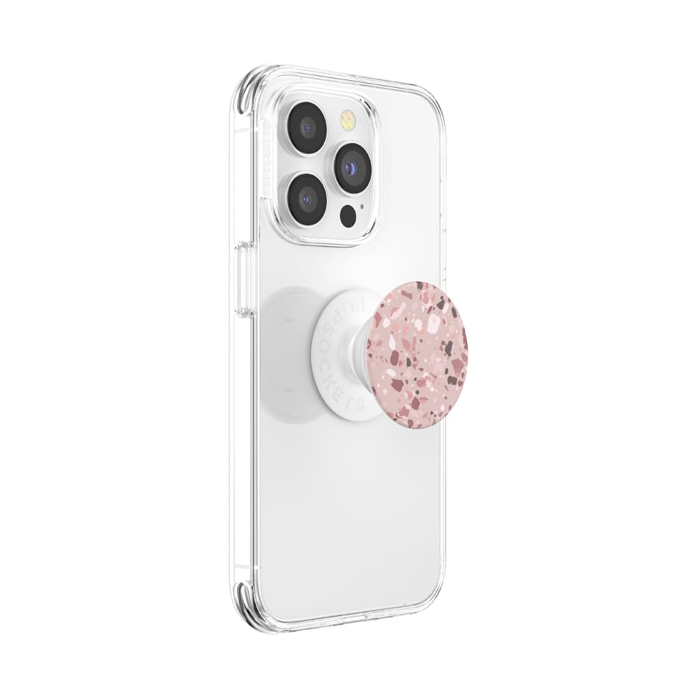 PopSockets Adhesive Phone Grip, Holder, Phone Stand, Pink - Terrazo Clay
