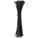 Klein Tools 450-210 Cable Ties, 50-Pound Tensile Strength, Heavy Duty Nylon Cable Zip Ties, Indoor/Outdoor Use, 11.5-Inch, Black, 100-Piece