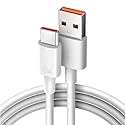 Turbo Charge Cable for Xiaomi. USB Cable 6A Fast Charging 120W Max, USB C Cable Data Transfer 480 Mbps for Android. USB C Cable 67W 6A for Mi 11