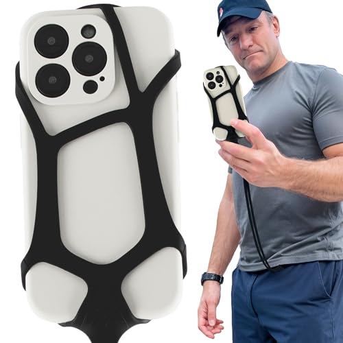 Pulpo Safety Cell Phone Lanyard Black Fits Smartphones 6.1" to 6.8” - Anti Theft Phone Strap for Men & Women, Lanyards for Phones, Hiking Phone Holder
