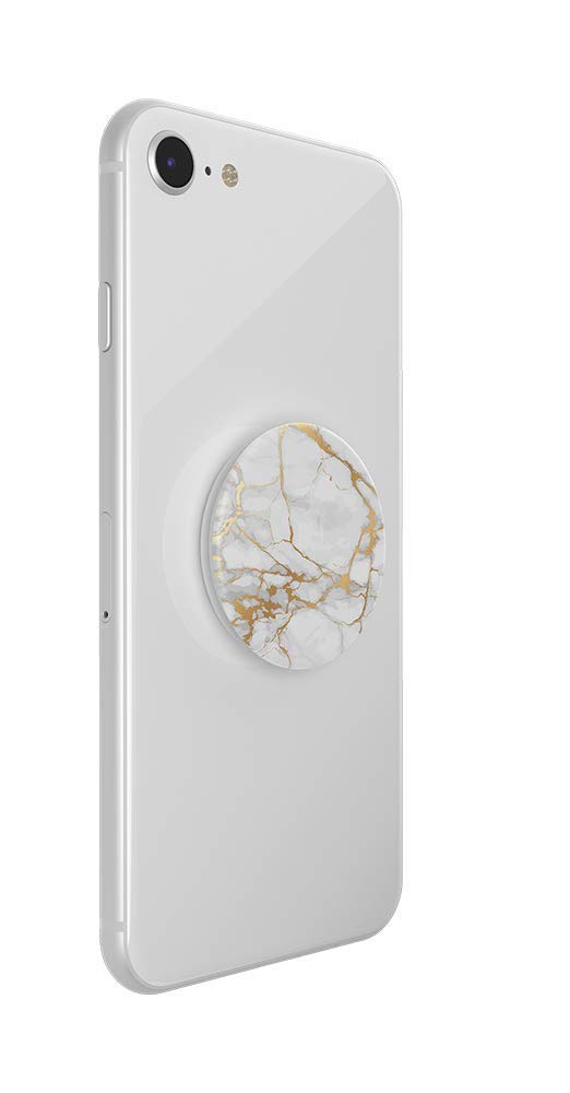 PopSockets Adhesive Phone Grip, Holder, Phone Stand, Gold - Gold Lutz Marble