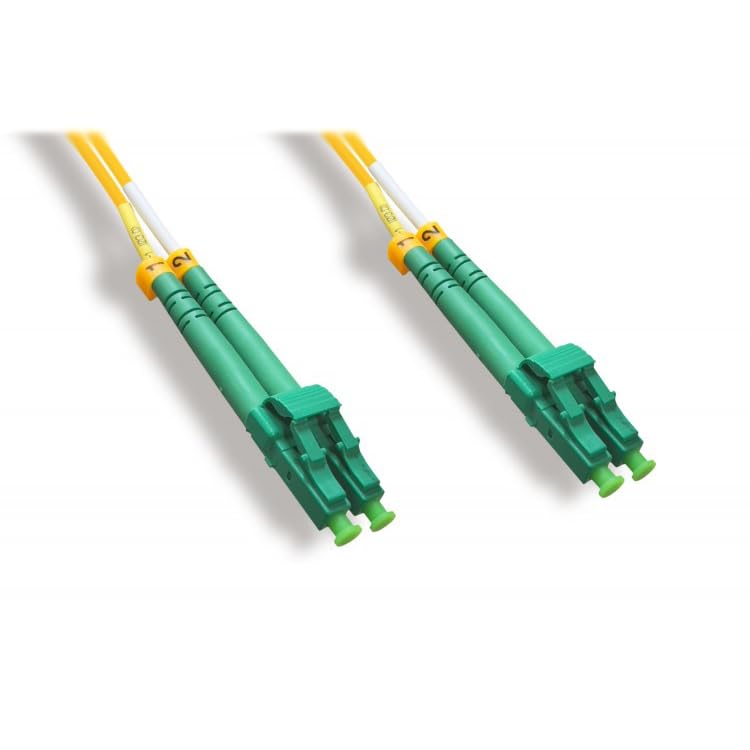 CableWholesale LC/APC to LC/APC OS2 Duplex Fiber Patch Cord, 1m/3.3ft