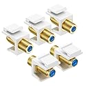 Cable Matters 5-Pack RG6 Keystone Jack Insert, Coaxial Keystone Jack Insert Gender Changer