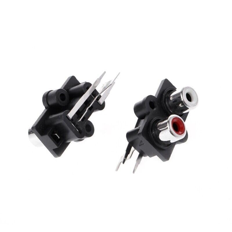 5PCS Panel PCB Mount 2 Way RCA Female Jack Audio Connector Socket Stereo