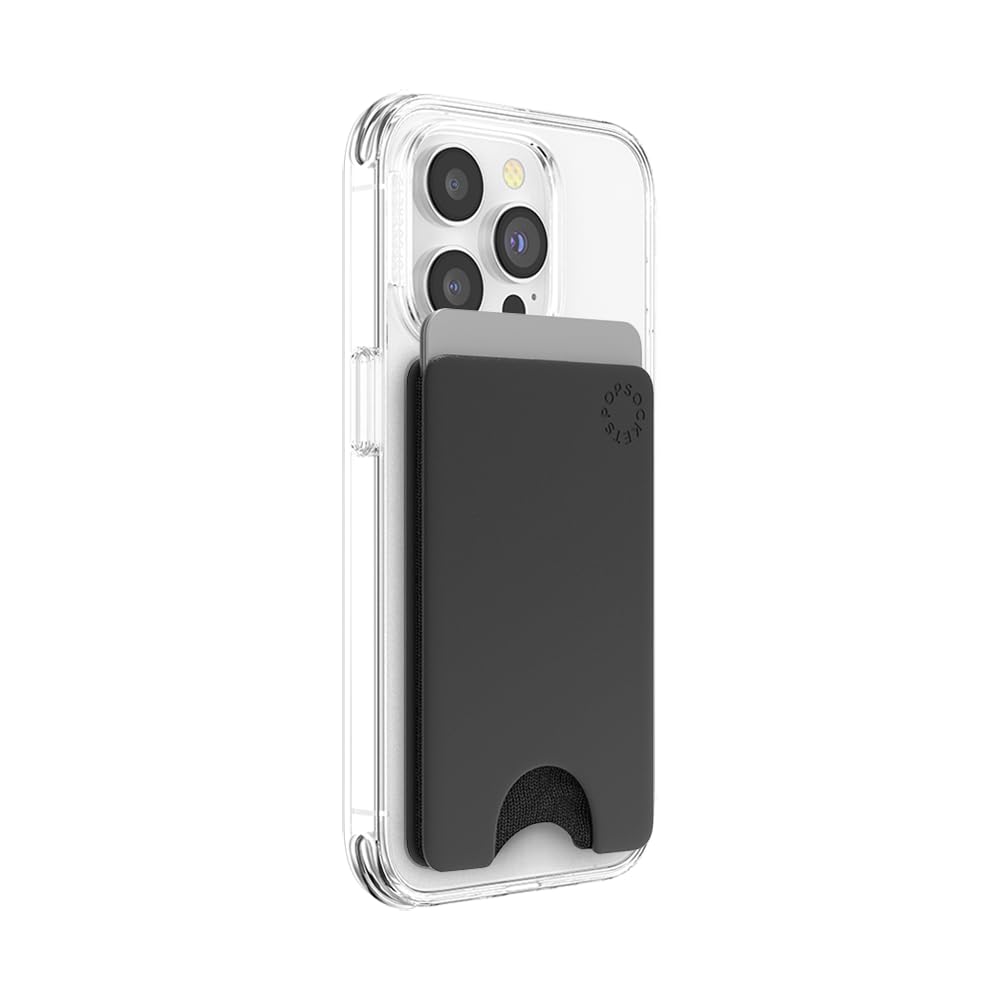 PopSockets Adhesive Phone Wallet, Phone Card Holder without Grip - Black