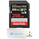 SanDisk SD Extreme Pro 256GB UHS-I Memory Card Compatible with Nikon Z6III, Z5II and Z50II Mirrorless Cameras (SDSDXXD-256G-GN4IN) Bundle with 1