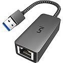 uni USB to Ethernet Adapter, Driver Free USB 3.0 to Gigabit Ethernet LAN Network Adapter, 100/1000 Mbps RJ45 Internet Adapter Compatible with Laptop