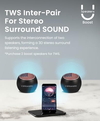 Fashionit U Boost Speaker - Portable Wireless Bluetooth Speaker (Patriotic American Flag)