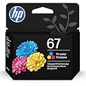 HP 67 Tri-Color Ink Cartridge | Works with DeskJet 1255, 2700, 4100 Series, Envy 6000, 6400 Series | Eligible for Instant Ink | 3YM55AN | Packaging