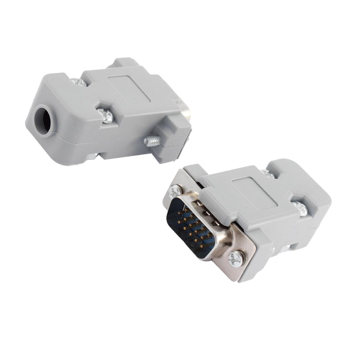 uxcell Hood Shell D-SUB DB15 15-Pin Male Solder Wire End VGA Connector 2pcs