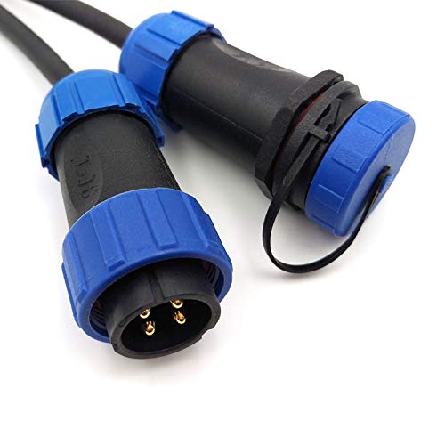 SZJELEN SP21 2Pin-12Pin IP67 Waterproof Electrical Wire Cable Connector Plug Socket,Panel Mount Aviation Connector Male and Female (4Pin)