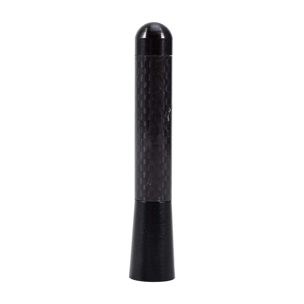 Keenso 80mm/120mm Black Carbon Fiber Screw Aluminum Car Short Radio Antenna Set Universal Aluminum Receiving Antenna Auto Accessories Antennas