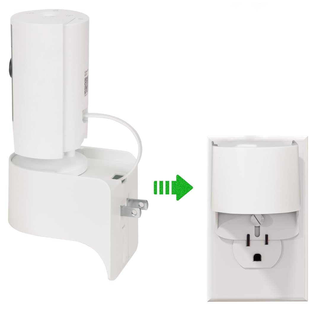 Outlet Mount for Camera, 2 Pack Plug-in Wall Stand, 360 Degree Swivel and Space Saving Design (Camera are Not Included)