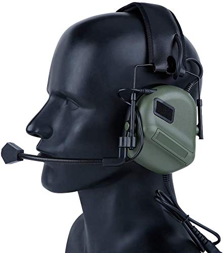 ATAIRSOFT Tactical Headset Wargame Airsoft Hunting Headphone Without Noise Cancellation Function (OD Green)