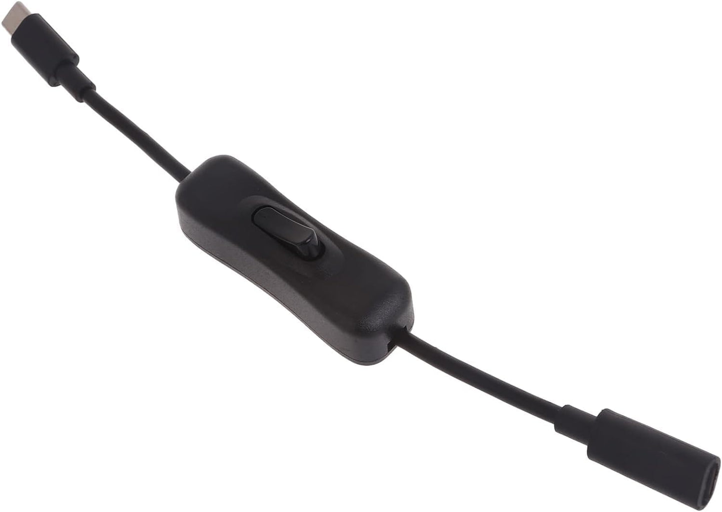 Black Power Switch USB C Male to Female Type C Extension Cable Inline On/Off Switch for 4 Power Switch Cables, Audio and Video Power Cables