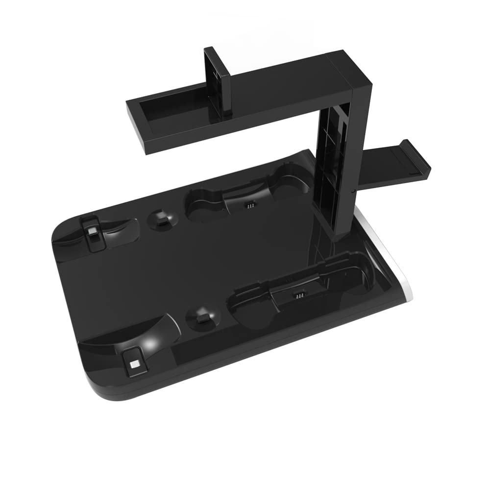 Controller Charging Dock Storage Stand for PSVR2/PS5, 2 in 1 Handle Charging Station Headset Holder Bracket,Console Charger Base with Display Holder
