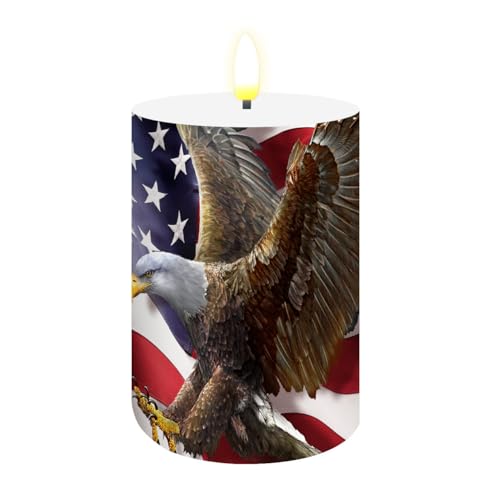 Briarwood Lane Flameless Candle 6x3 American Freedom Eagle Flameless Candle with Timer for