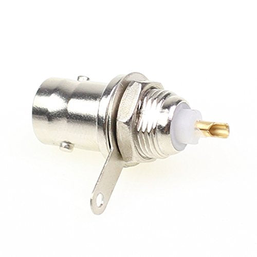 exgoofit BNC Female Nut Bulkhead Panel Connector 20-Pack Solder Jack Adapters for Monitor Equipment RG58 RG59 RG6 RF Coaxial Cable Welding Machine
