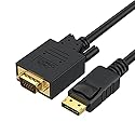 CableCreation Displayport to VGA Cable 6FT, Displayport to VGA Adapter Gold Plated 1080P@60Hz, Standard DP Male to VGA Male Cable, Compatible