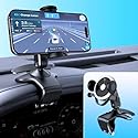 DRPHKTT Universal 360° Rotating Dashboard Phone Holder for Car - Spring Clip Car Phone Mount, No Adhesive No Tools, Multi-Angle Adjustable Clip-On