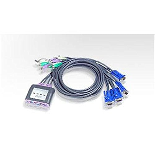 ATEN 4-Port PS/2 Cable-Built-in KVM with Audio Support CS64A (Gray)