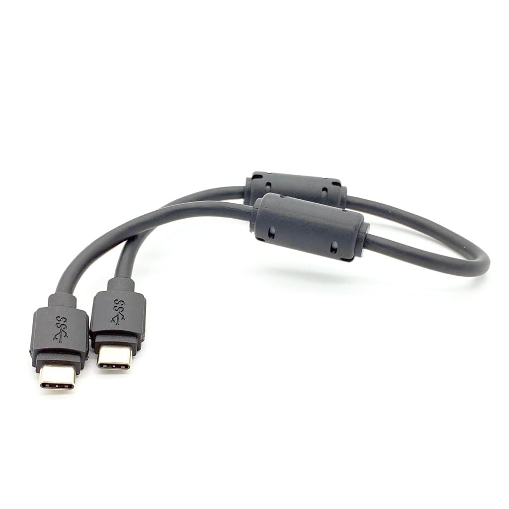 Shielded Short USB-C to USB-C Cable with Ferrites