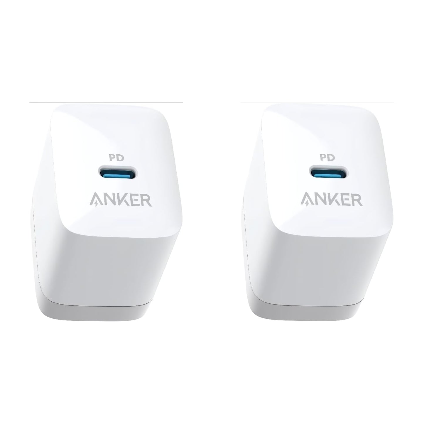 Anker PowerPort III 20W USB-C Wall Charger 2-Pack, Compact Fast Charger, Foldable Plug, Quick Charging for iPhone 16 Series, Galaxy, Pixel, iPad