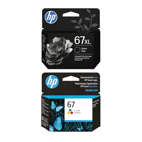 HP 67XL Blk/67 CMY Original Cartridge Ink Bundle| DeskJet 2700/4100 Series