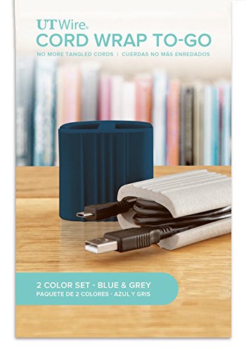 UT-Wire - Reusable Travel Carry On Cable Wrap (x2 Blue & x2 Gray)