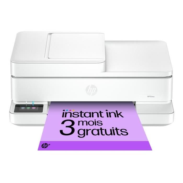 HP Envy 6530E Wireless All-in-One Color Printer, W129177116 (All-in-One Color Printer, Instant Ink Photo Printing)