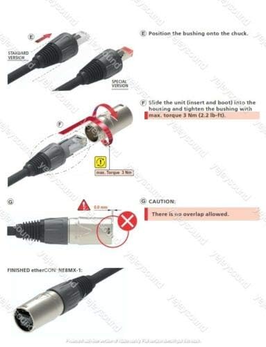 (4-Pack) Genuine Neutrik NE8MX-B-1 Ethercon Cable Connector Black Chromium Housing