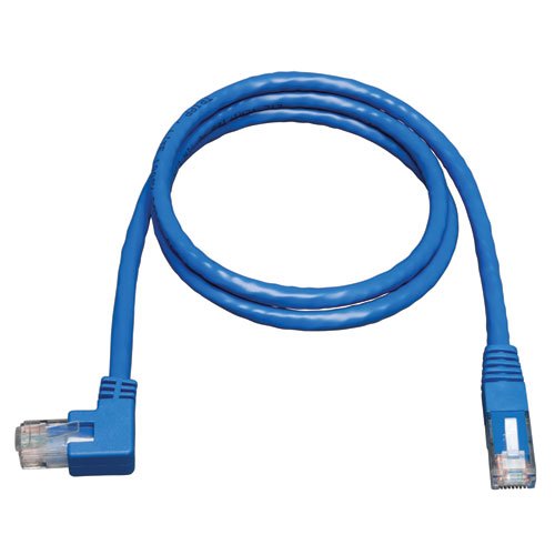 Tripp Lite Cat6 Gigabit Molded Patch Cable (RJ45 Left Angle M to RJ45 M) Blue, 10-ft.(N204-010-BL-LA)