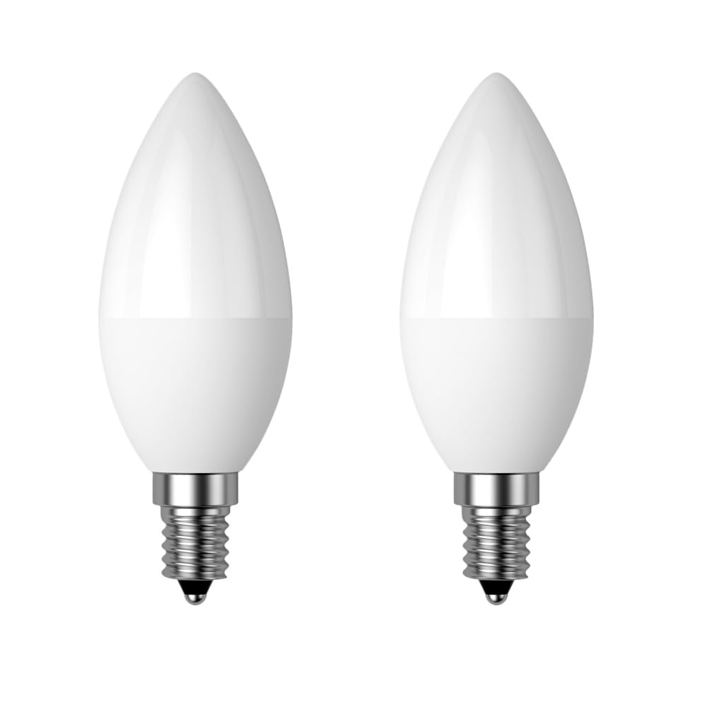 Dusk to Dawn Light Bulb, E12 Candelabra Light Sensing LED Bulbs Auto On/Off 5W 400LM Cold White 6000K for Home Outdoor Yard Porch Patio Garage