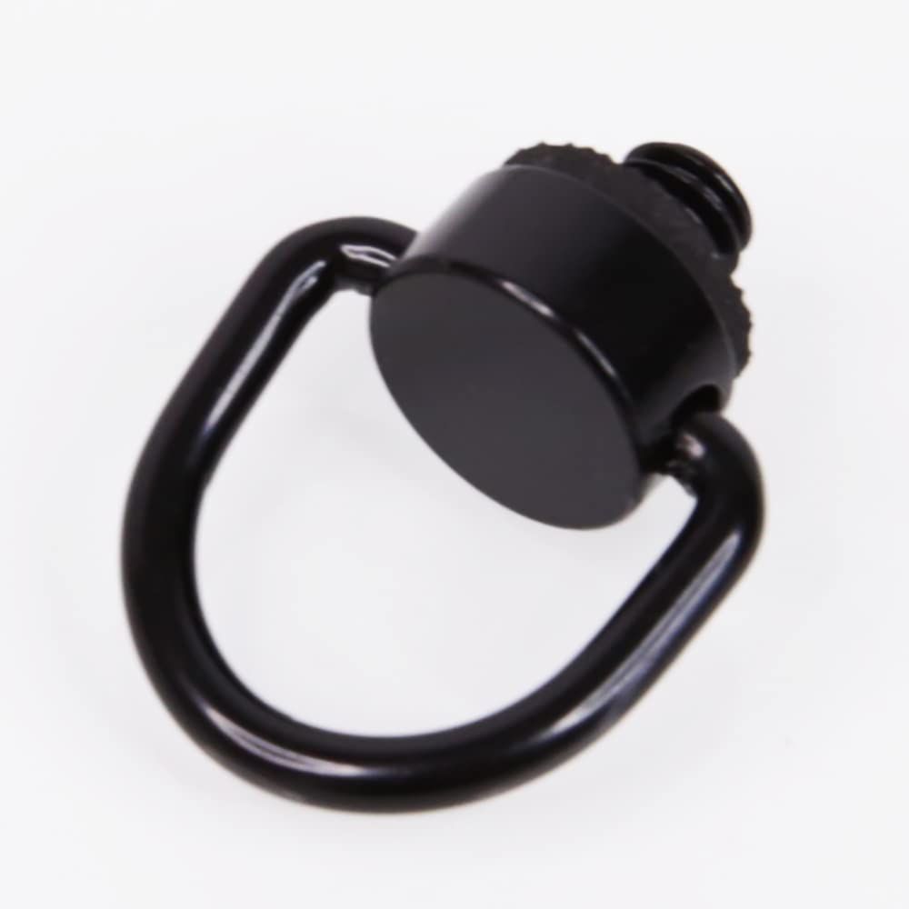 Foto&Tech Stainless Steel 1/4"-20 Rubber Padded D Ring Screw, D-Shaped Ring Camera Sling Screw for Shoulder Straps, Wrist Straps, Selfie Sticks