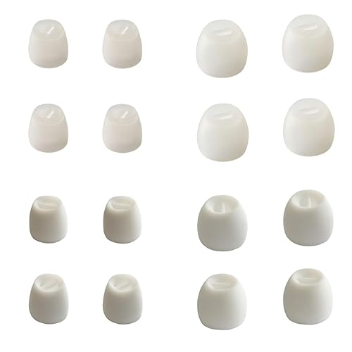 Luckvan 8 Pairs Extra Small Earbuds Tips Replacement Silicone Ear Tips Extra Small Ear Tips for in-Ear Earbuds, White, SHGTWS01